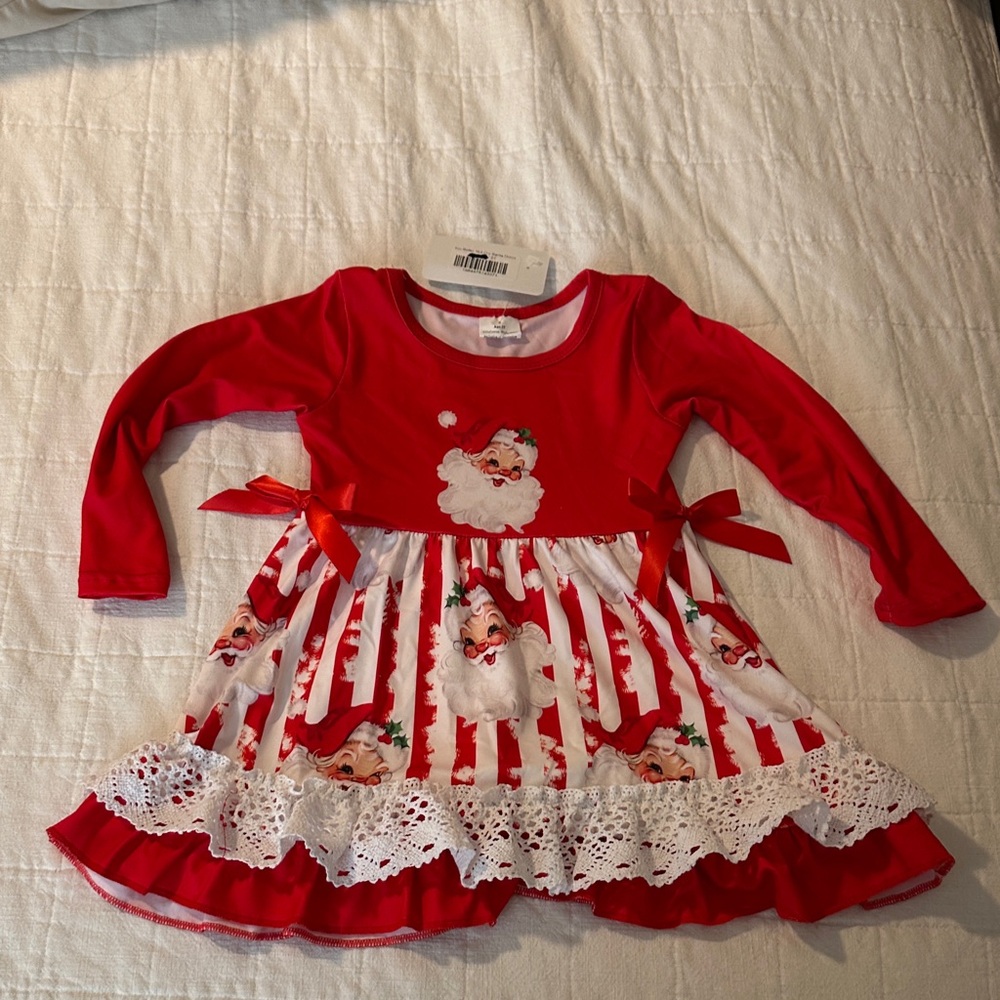 Joyful Red Santa Kids Dress
